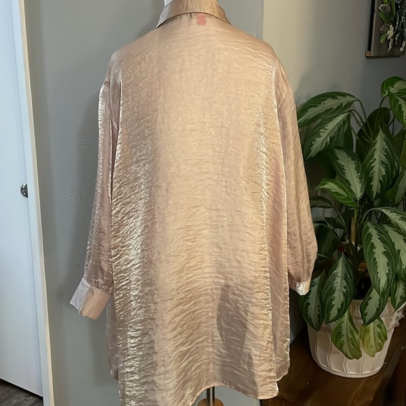 Vince Camuto Gold Organza Shirt - Picture 2 of 10